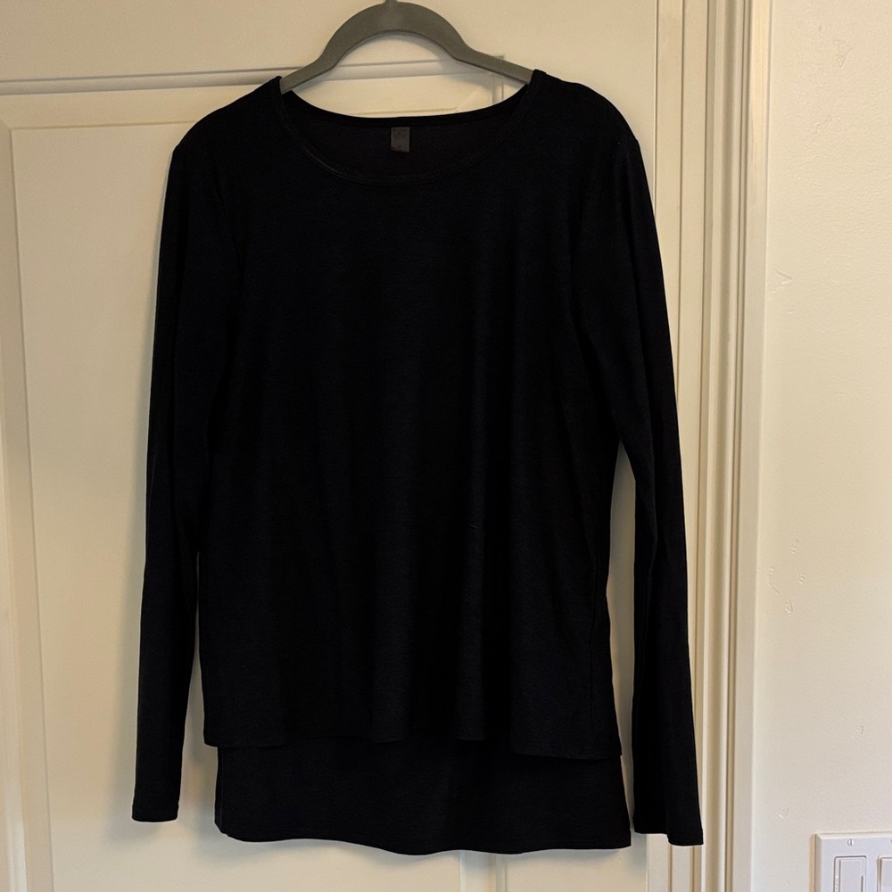 Beyond the Bump Elegant Black Long Sleeve Top
